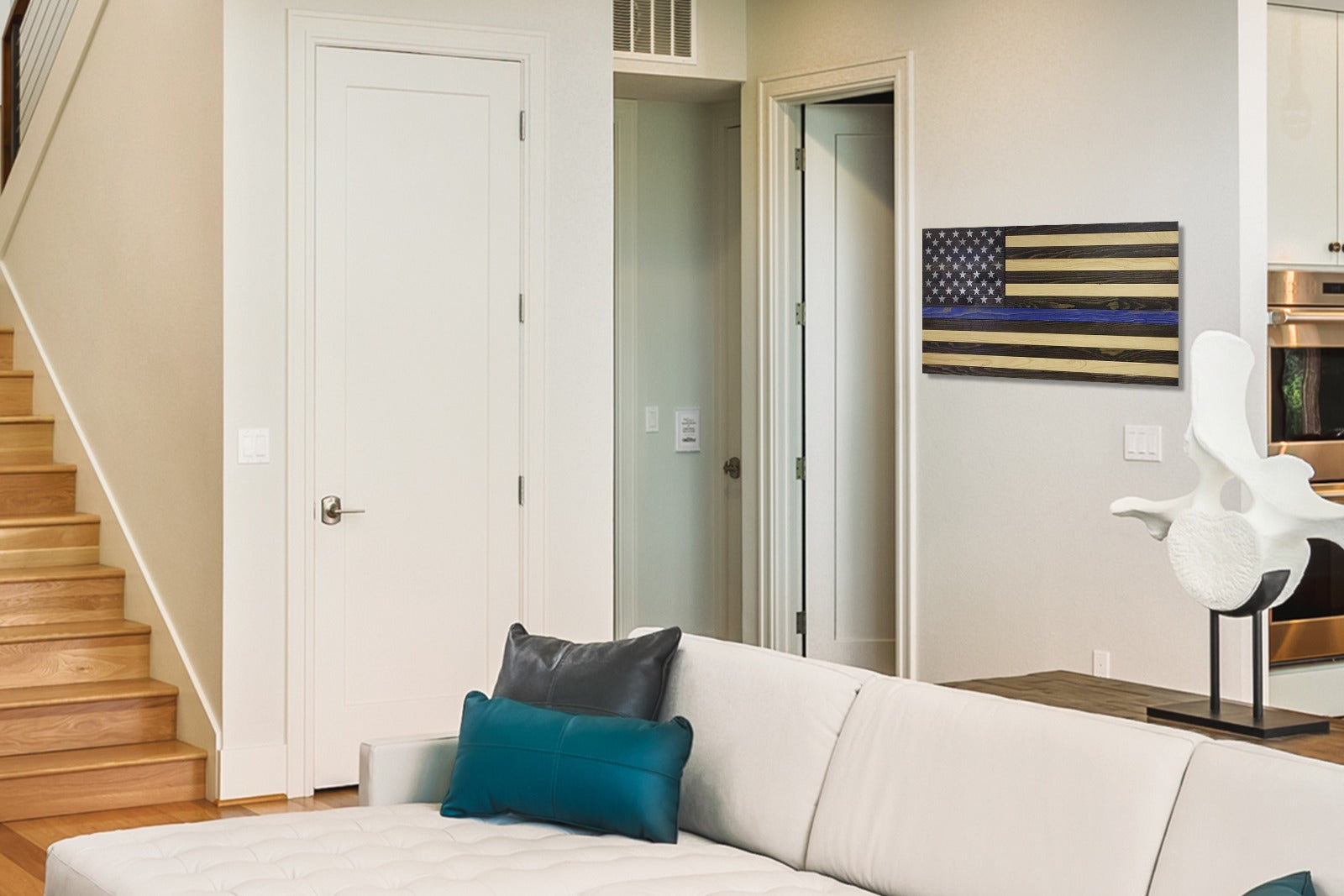 AMERICAN FLAG CONCEALMENT CABINET - BLUE LINE