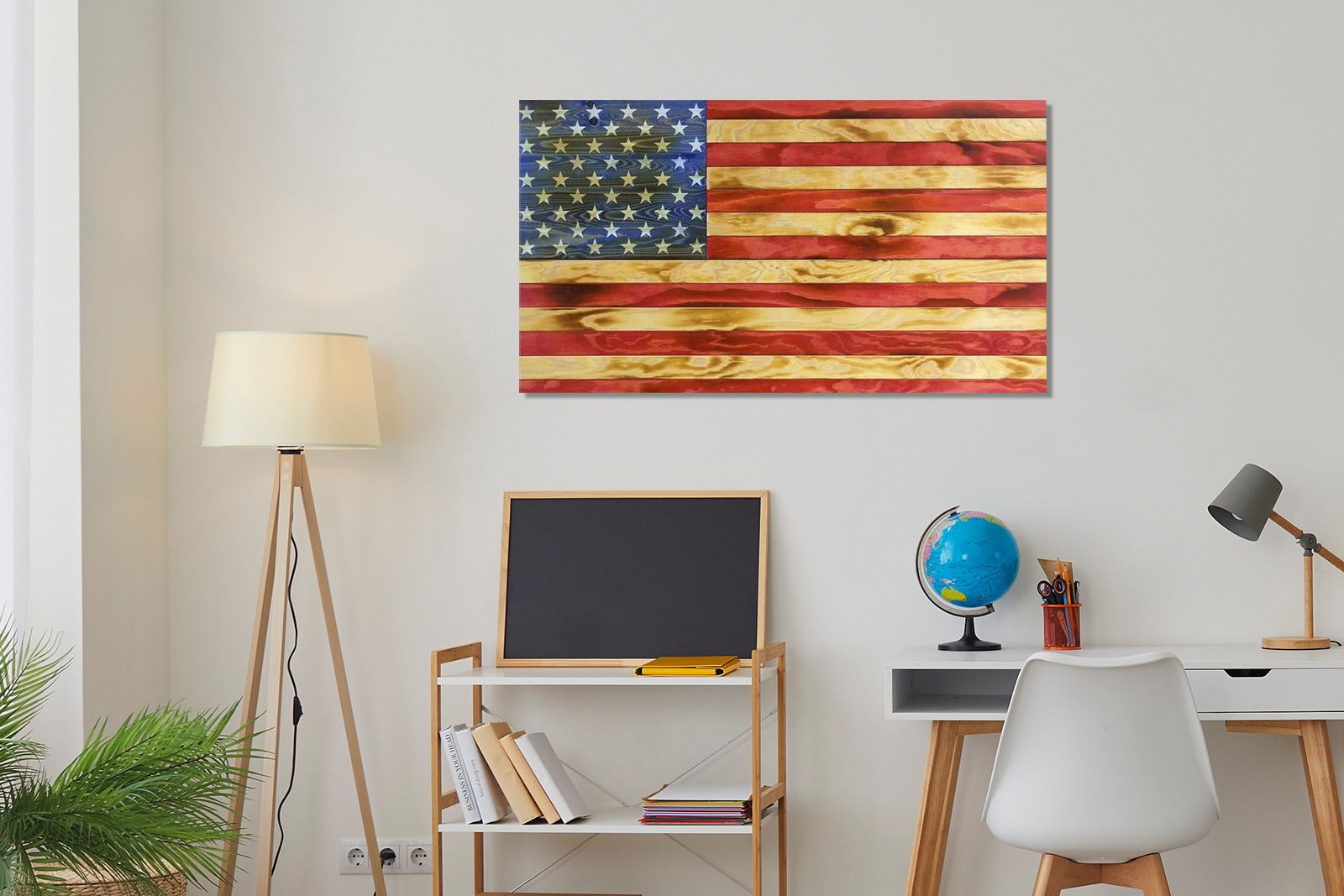 AMERICAN FLAG CONCEALMENT CABINET - TORCHED RWB